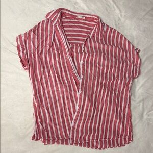 beachlunchlounge Red and White Striped Blouse
